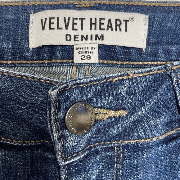Velvet Heart Denim Alisia, Mid Rise Skinny Ankle Jeans Distressed Size 29 - Picture 2 of 7